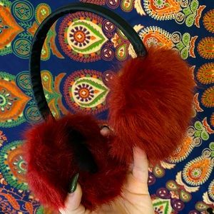 Red Puff Ear Muffs